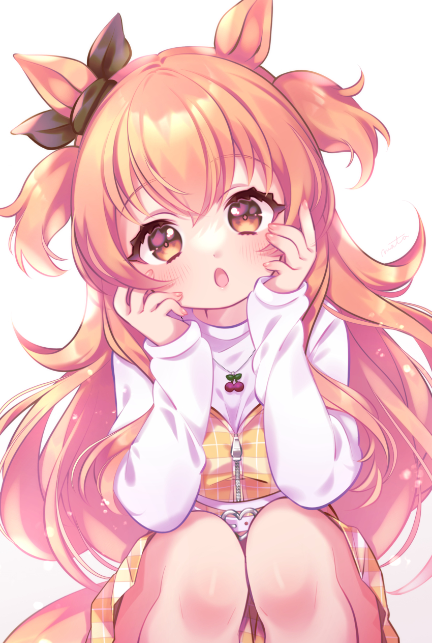 1girl, absurdres, animal_ears, black_ribbon, blush, bow, brown_eyes, brown_hair