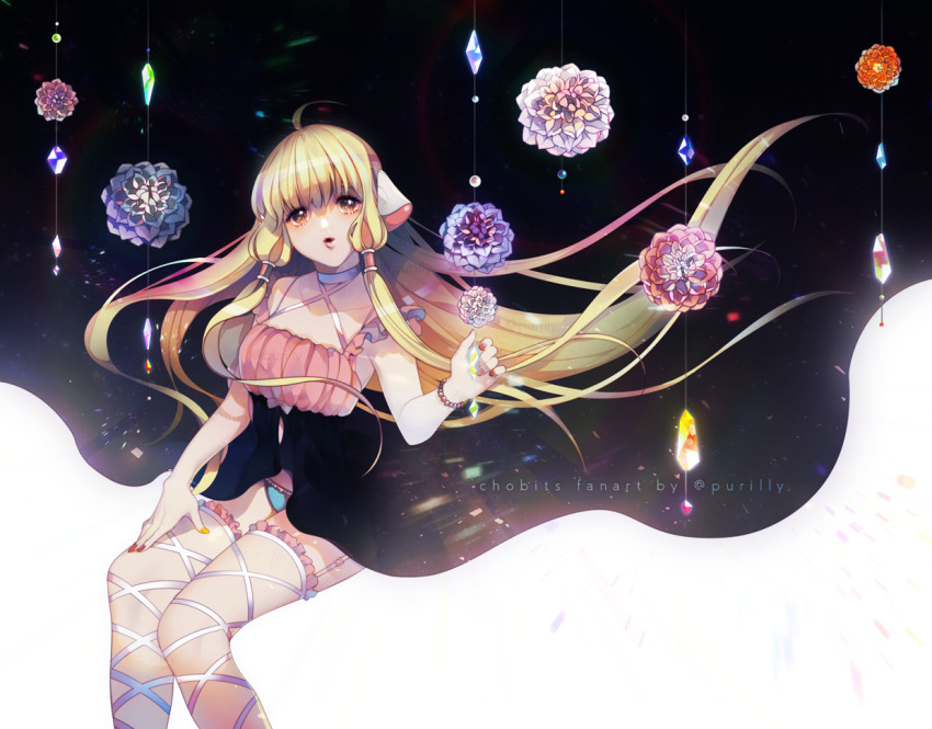 1girl, ahoge, chii, chobits, copyright_name, long_hair, purii, robot_ears