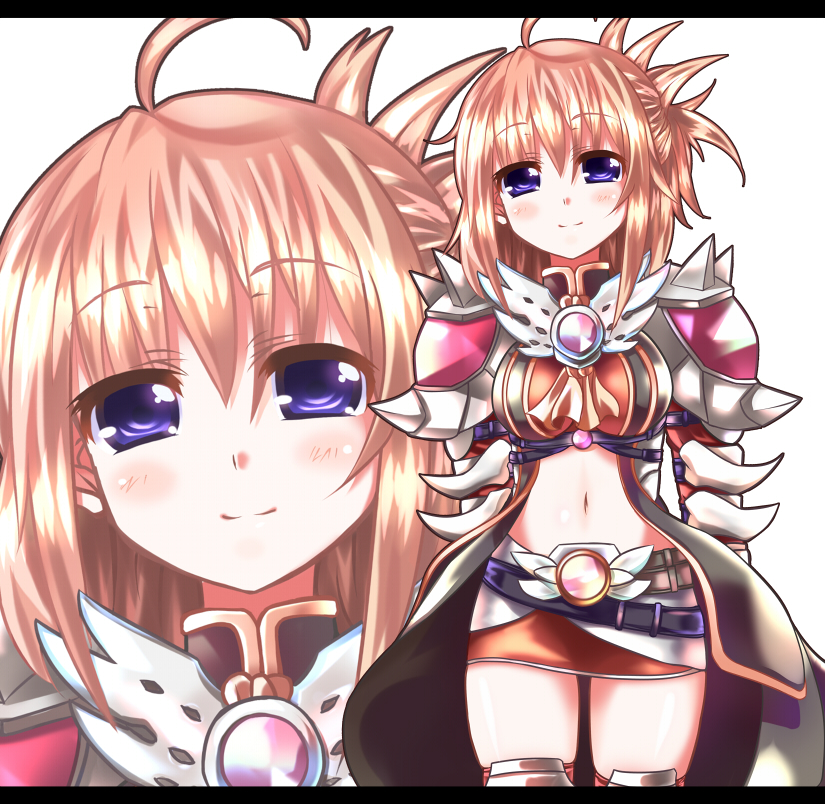 ahoge, armor, bad_id, bad_pixiv_id, blue_eyes, blush, brown_hair, chibi_(nekomimimi)