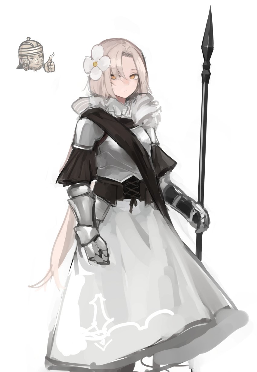 1girl, absurdres, armor, aug_(girls'_frontline), aug_(requiem_array)_(girls'_frontline), black_sleeves, breastplate, closed_mouth