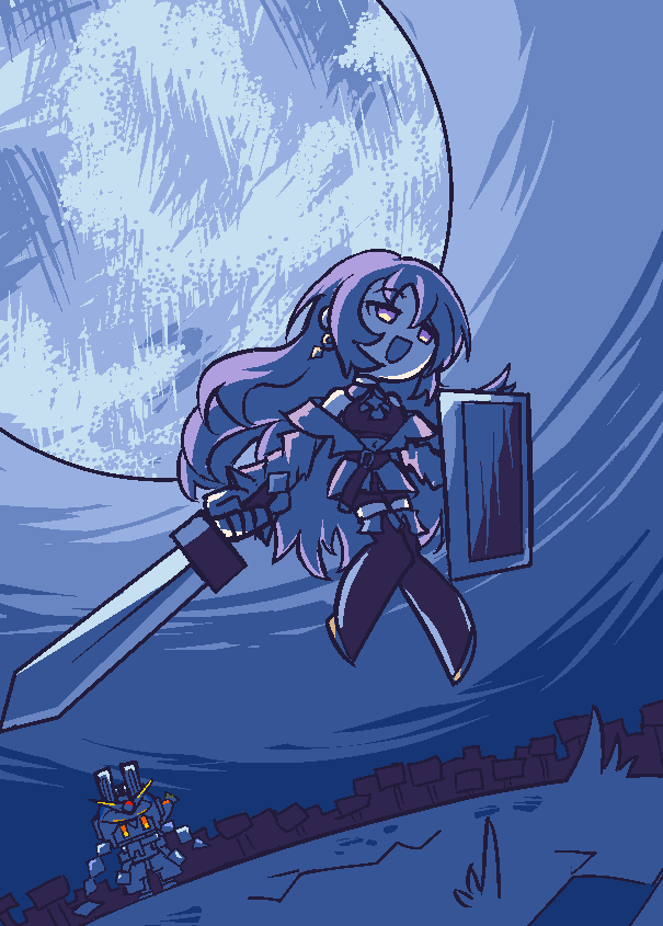 1girl, boots, chained_tan, chibi, commentary, english_commentary, floating, glowing