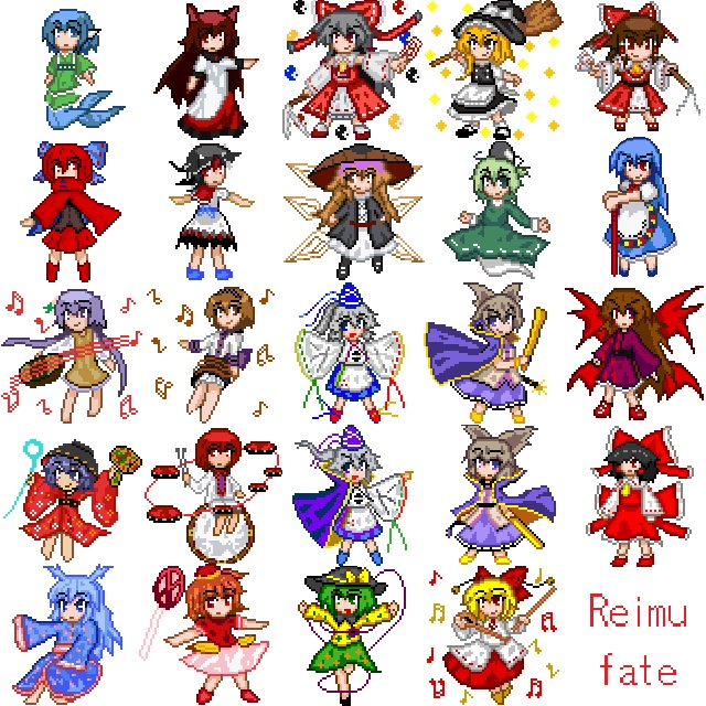 6+girls, ajirogasa, animal_ears, apron, ascot, bad_id, bad_pixiv_id, beamed_eighth_notes