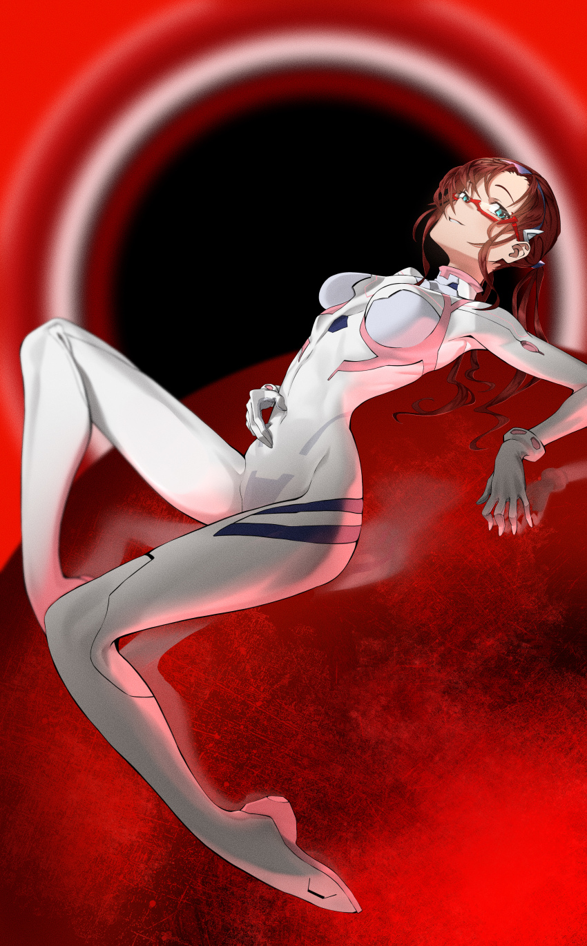 1girl, absurdres, blue_eyes, brown_hair, covered_navel, evangelion:_3.0+1.0_thrice_upon_a_time, hand_on_own_stomach, highres