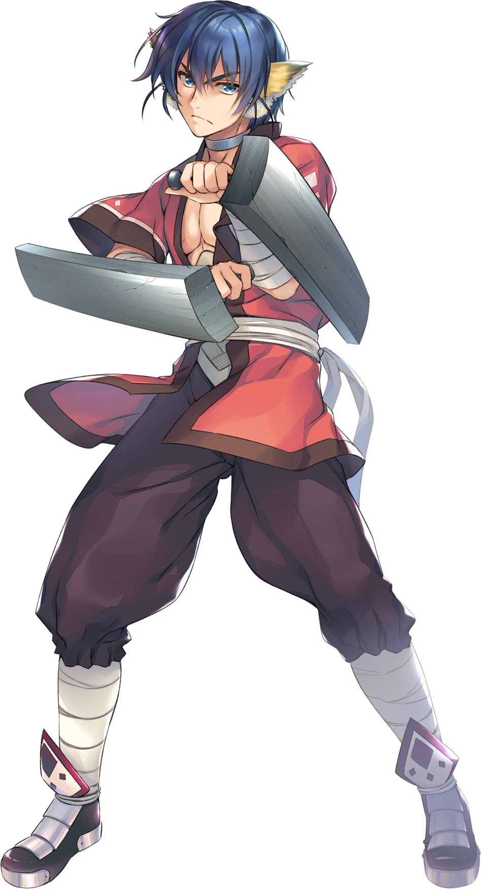 amazuyu_tatsuki, animal_ears, aquaplus, blue_eyes, blue_hair, choker, closed_mouth, derihourai