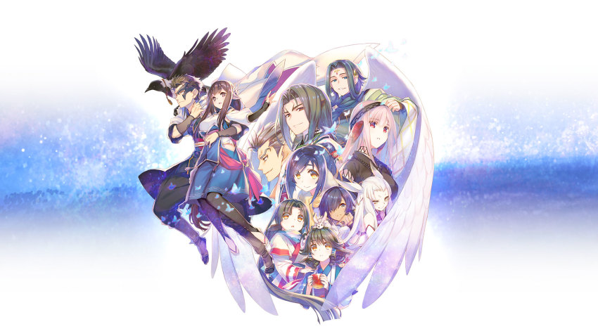 5boys, 6+girls, ainu_clothes, akuta_(utawarerumono:_lost_flag), amazuyu_tatsuki, angel_wings, animal, animal_ears