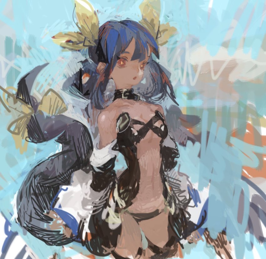 1girl, belt, black_panties, center_opening, detached_sleeves, dizzy_(guilty_gear), guilty_gear, guilty_gear_x