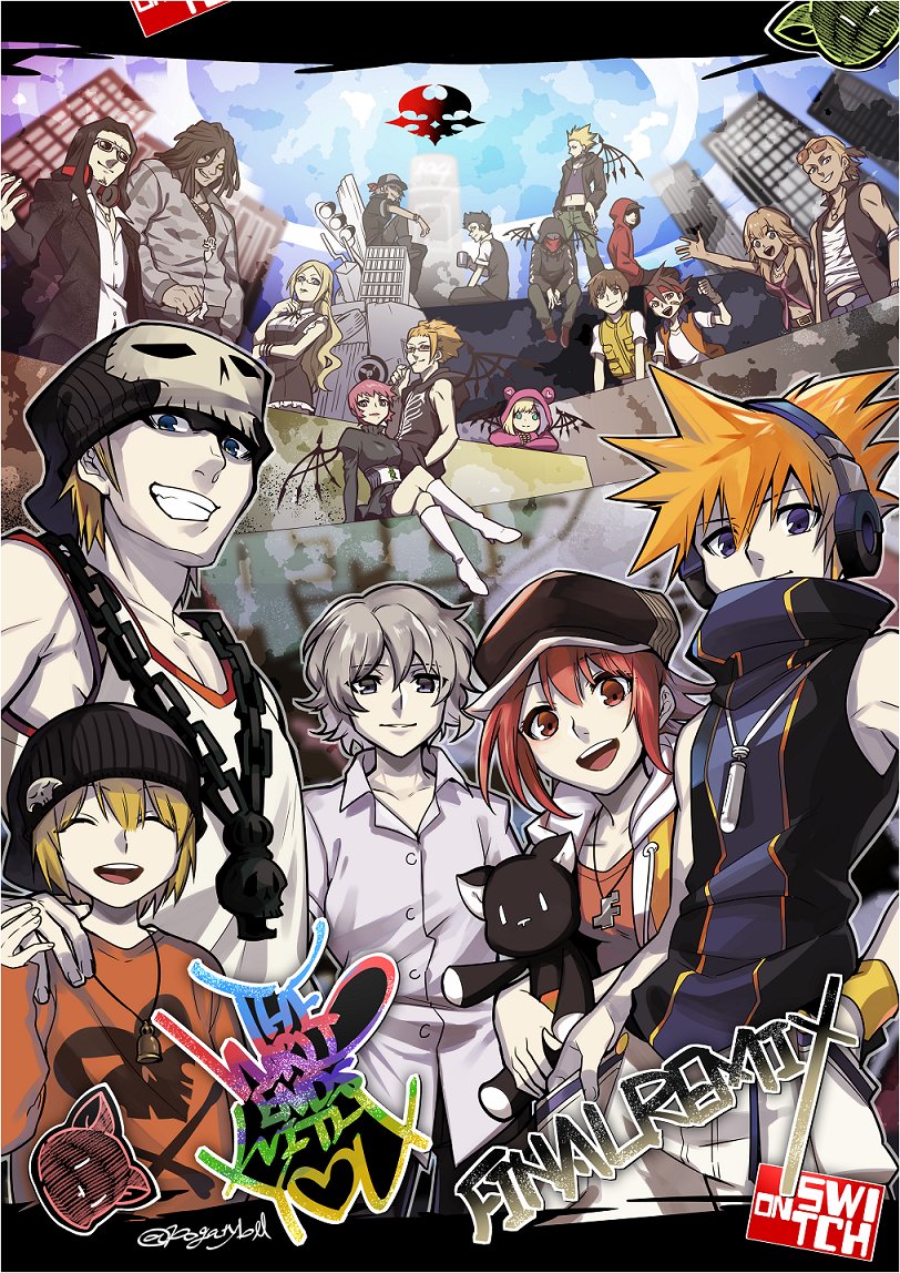 777_(subarashiki_kono_sekai), atarashi_coco, beanie, bell, bito_daisukenojo, bito_raimu, bj_(subarashiki_kono_sekai), black_wings