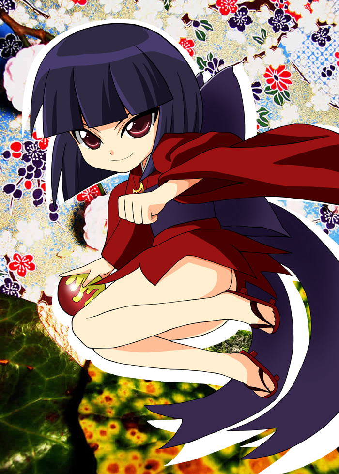 1girl, black_hair, child, female_focus, fushigi_tsuushin_toire_no_hanako-san, hanako-san, hanako-san_(fushigi_tsuushin_toire_no_hanako-san), japanese_urban_legends, red_eyes, sawa_(snack_yoshie), short_hair, solo