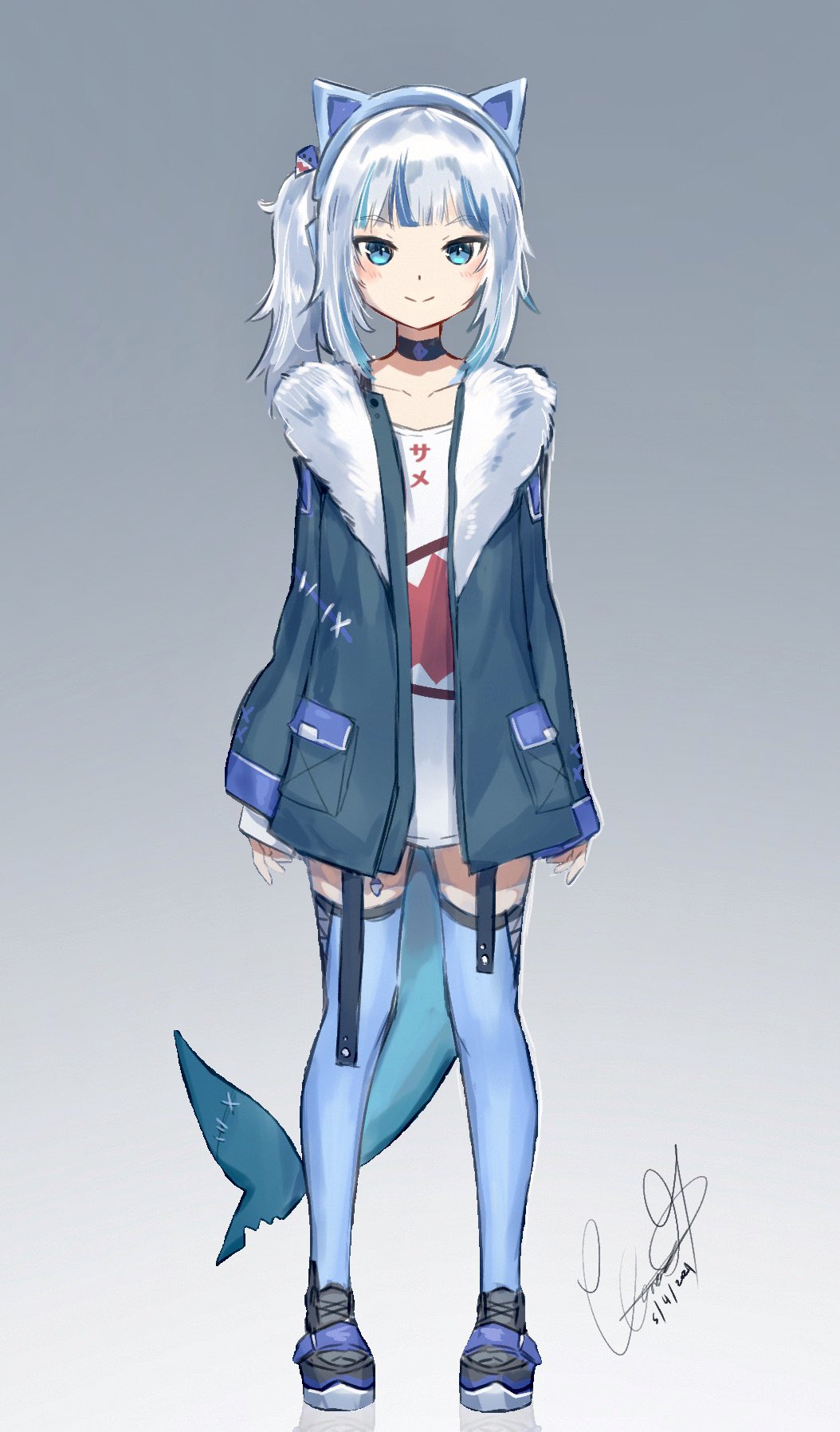 1girl, animal_ear_headphones, animal_ear_headwear, animal_ears, blue_eyes, blue_hair, cat_ear_headphones, cat_ears