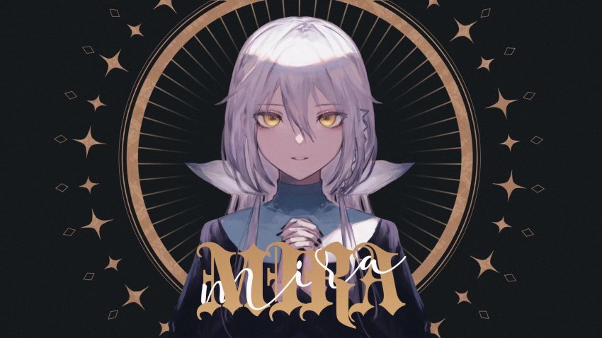 1girl, backlighting, black_background, black_dress, black_nails, commentary_request, dress, highres