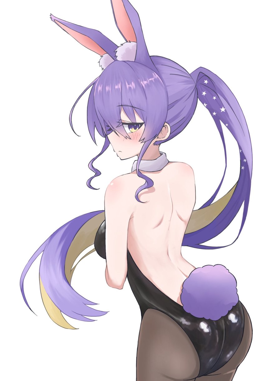 1girl, alternate_costume, animal_ear_fluff, animal_ears, ass, from_behind, highres, hololive