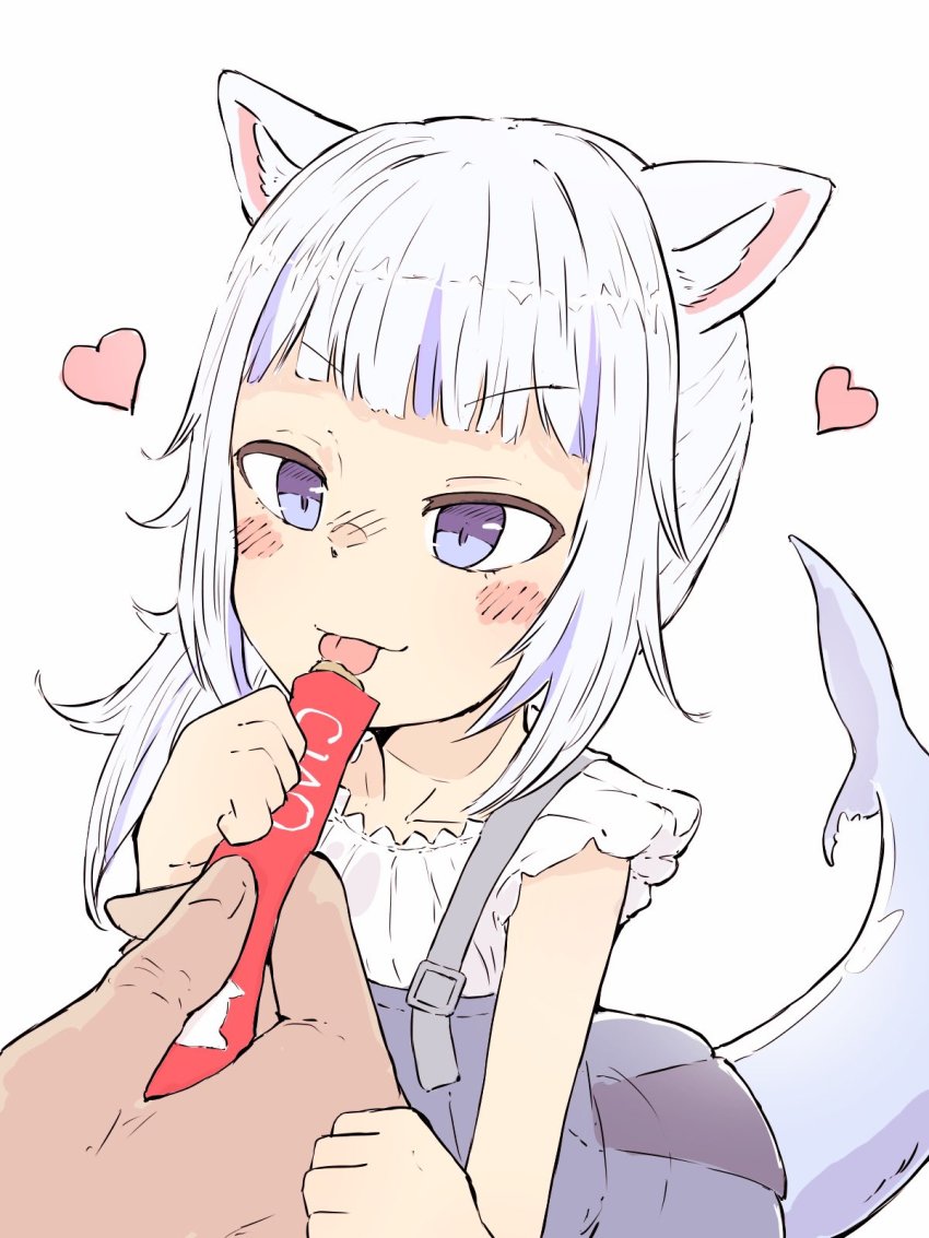 animal_ears, blue_eyes, cat_ears, fins, fish_tail, gawr_gura, gawr_gura_(casual), highres