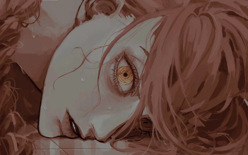 1girl, bags_under_eyes, braid, braided_ponytail, chainsaw_man, eyelashes, hair_between_eyes, highres