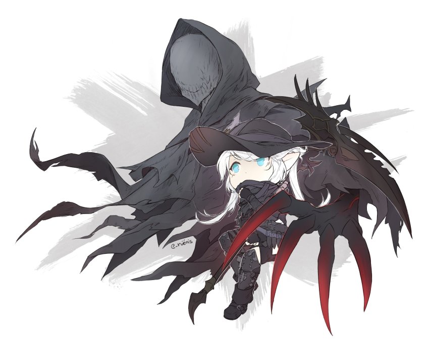 1girl, absurdres, blue_eyes, claws, facing_viewer, final_fantasy, final_fantasy_xiv, fingerless_gloves