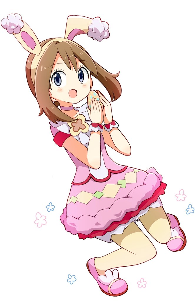 1girl, :d, animal_ears, blush, brown_hair, choker, commentary_request, dress