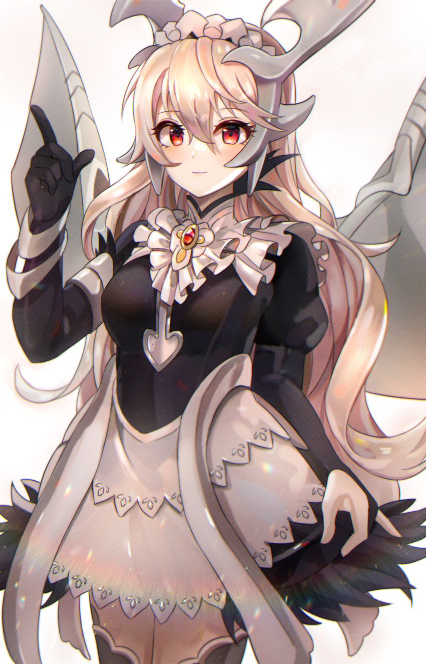 1girl, alternate_costume, black_gloves, black_thighhighs, breasts, cappu, female_corrin_(fire_emblem), dragon_girl