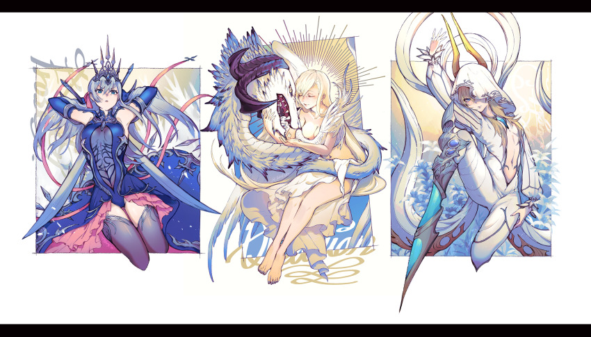 barefoot, blonde_hair, center_opening, closed_eyes, corruption, dark_persona, final_fantasy, final_fantasy_xiv