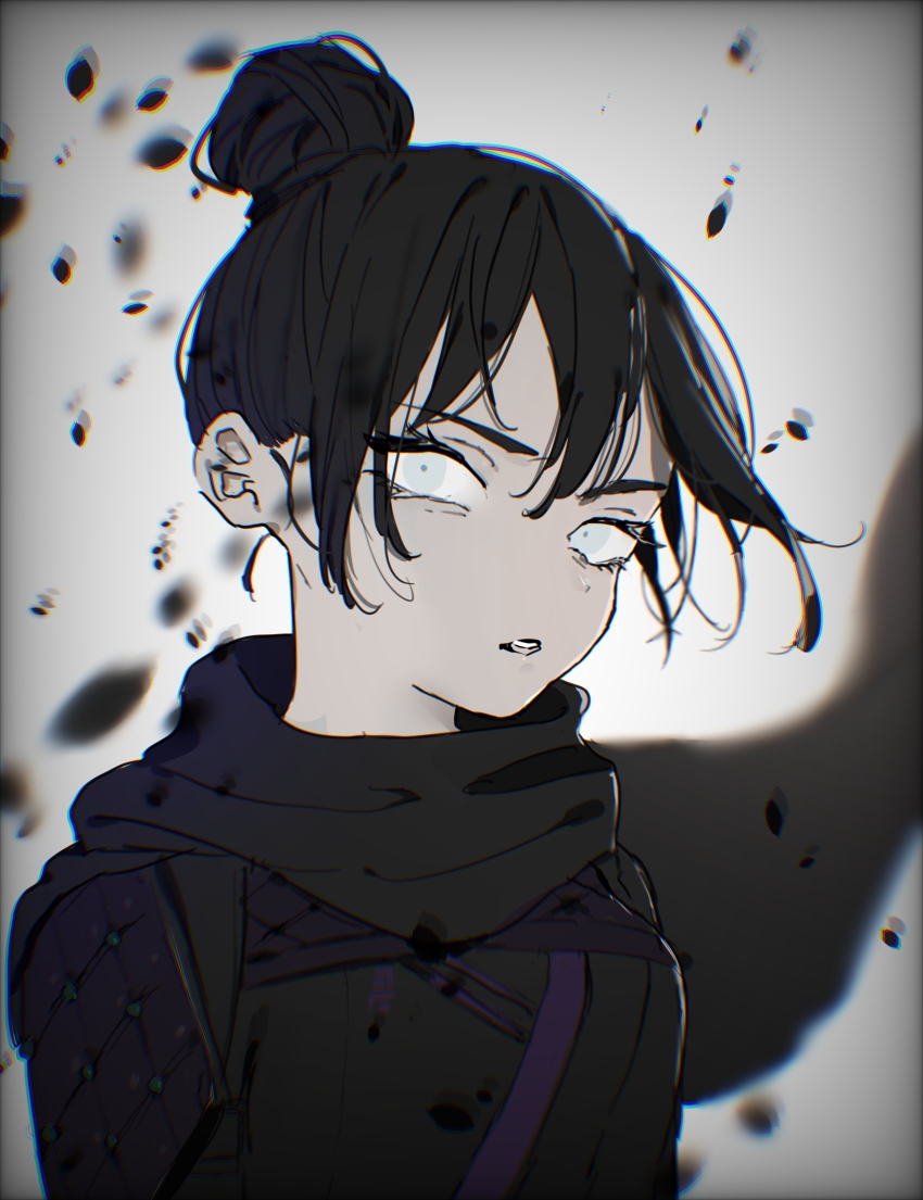 1girl, absurdres, animification, apex_legends, bad_id, bad_pixiv_id, black_bodysuit, black_hair