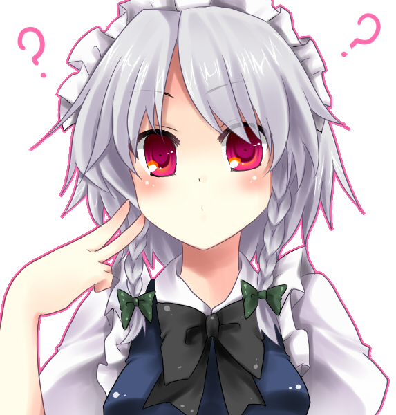 1girl, bad_id, bad_pixiv_id, bow, braid, embodiment_of_scarlet_devil, female_focus, grey_hair