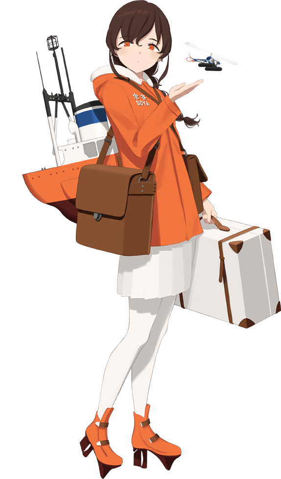 1girl, aircraft, backpack, bag, brown_hair, full_body, handbag, helicopter