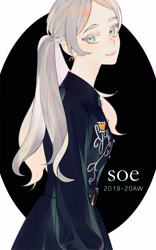 1girl, belt, belt_buckle, black_shirt, black_skirt, buckle, closed_mouth, collared_shirt