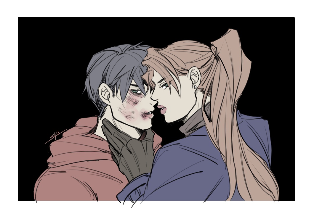 1boy, 1girl, artemis_of_bana-mighdall, batman_(series), black_gloves, black_hair, blue_coat, border