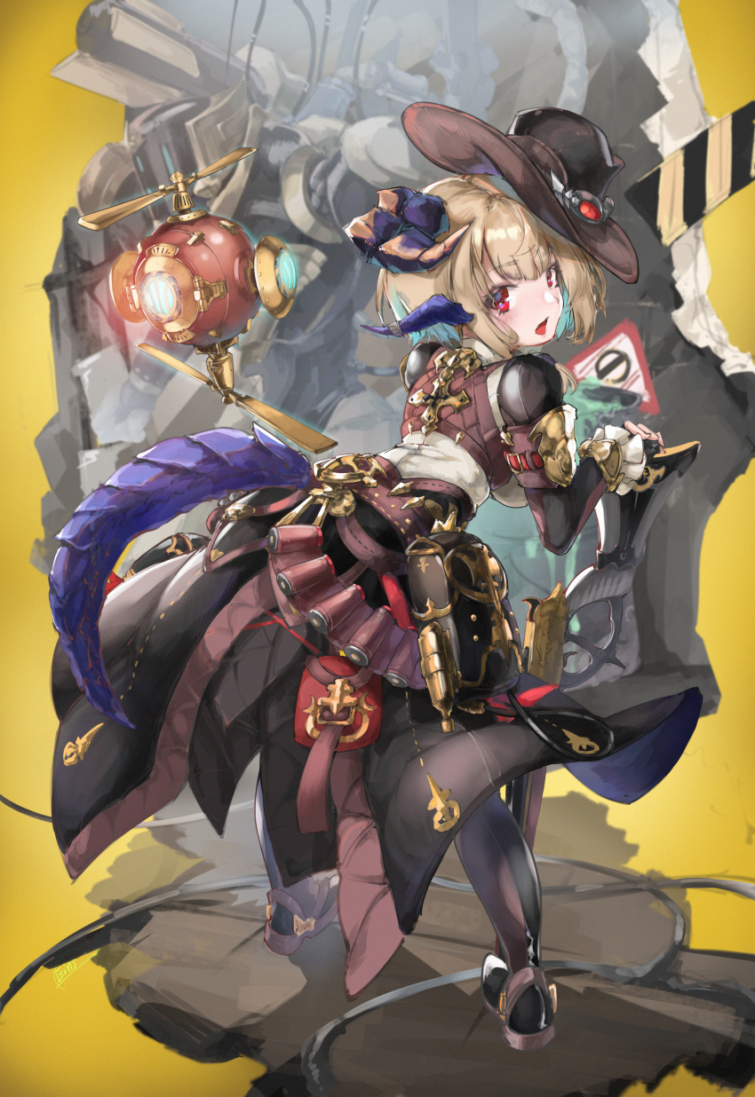 1girl, absurdres, ammunition, ammunition_belt, au_ra, automaton_queen, bandolier, belt