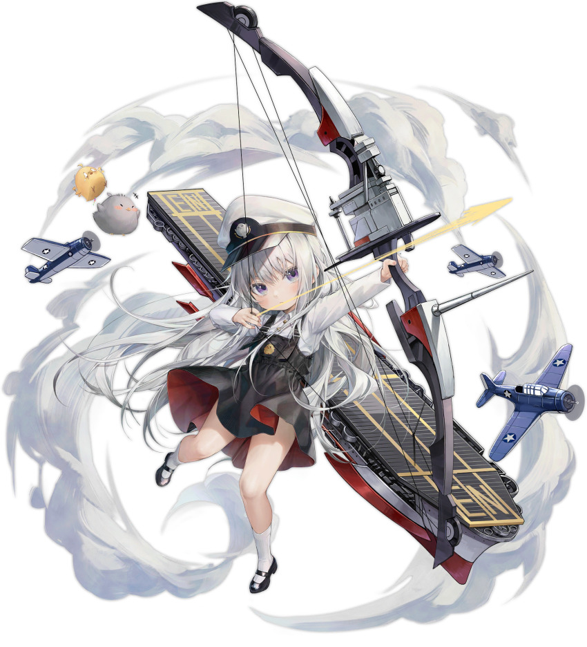 1girl, aged_down, aircraft, airplane, azur_lane, baby_animal, bird, black_shoes
