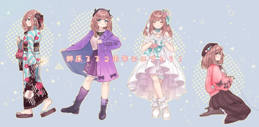 1girl, beret, black_headwear, black_skirt, blue_eyes, blush, breasts, brown_hair