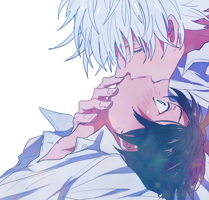 2boys, blue_eyes, blush, coro_(leocorok), darren_shan, closed_eyes, highres, kiss