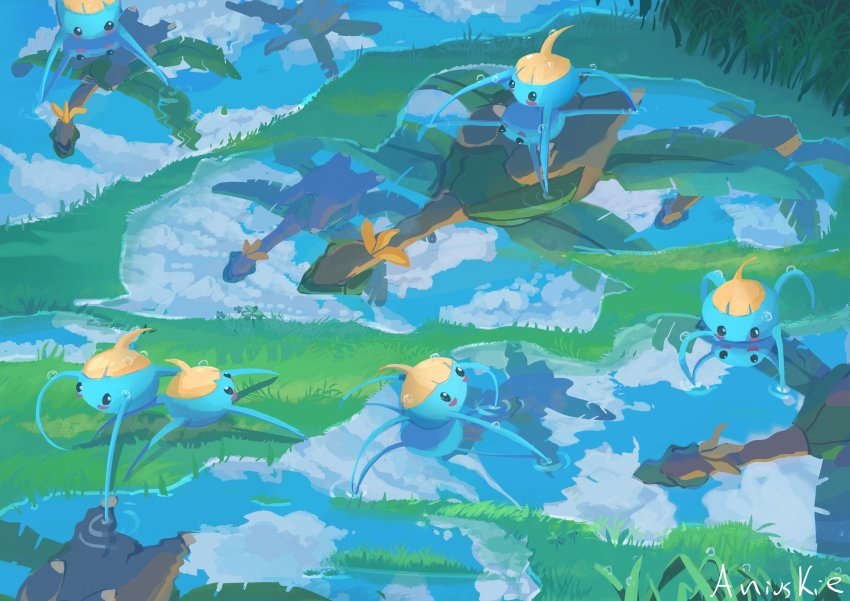 ani_(puniper), black_eyes, blush_stickers, commentary, day, gen_3_pokemon, grass, highres