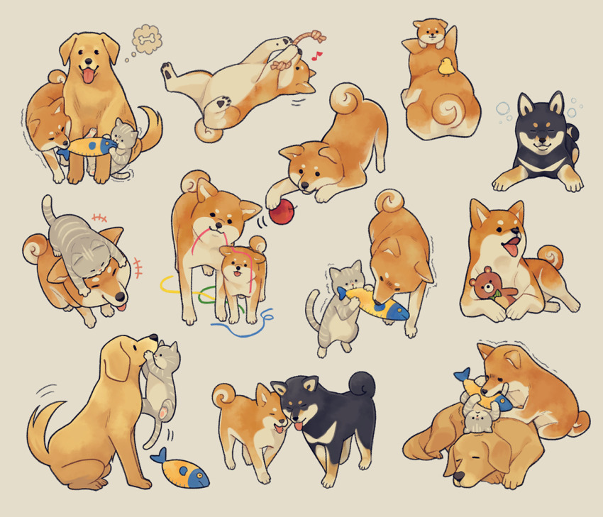 +++, ._., :3, animal, animal_focus, animal_on_head, apple, baby_animal