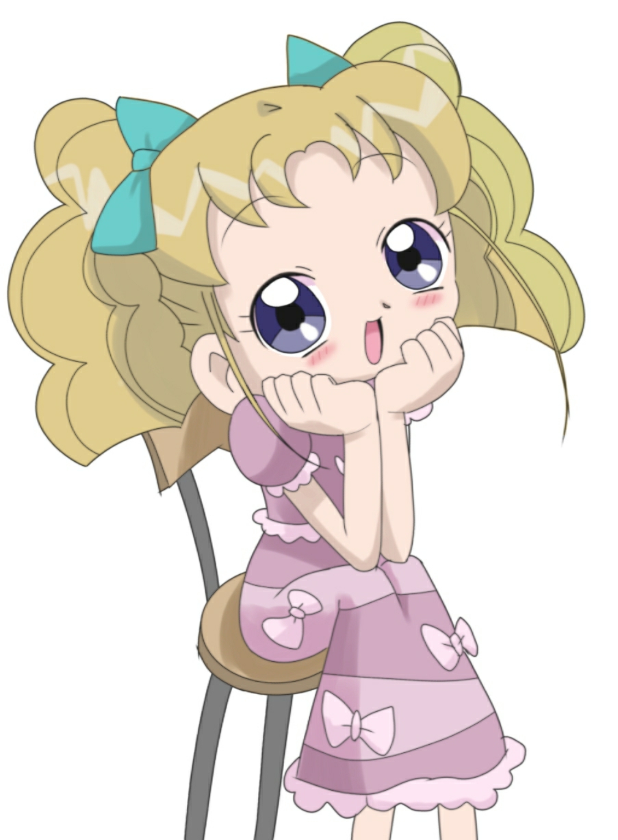 1girl, blonde_hair, child, grey_eyes, highres, minto_wada, ojamajo_doremi, sui_budou