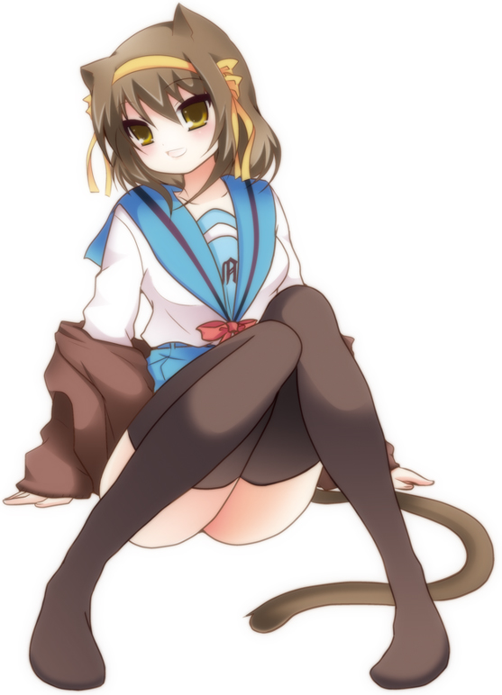 00s, animal_ears, bad_id, bad_pixiv_id, brown_eyes, brown_hair, cardigan, cat_ears