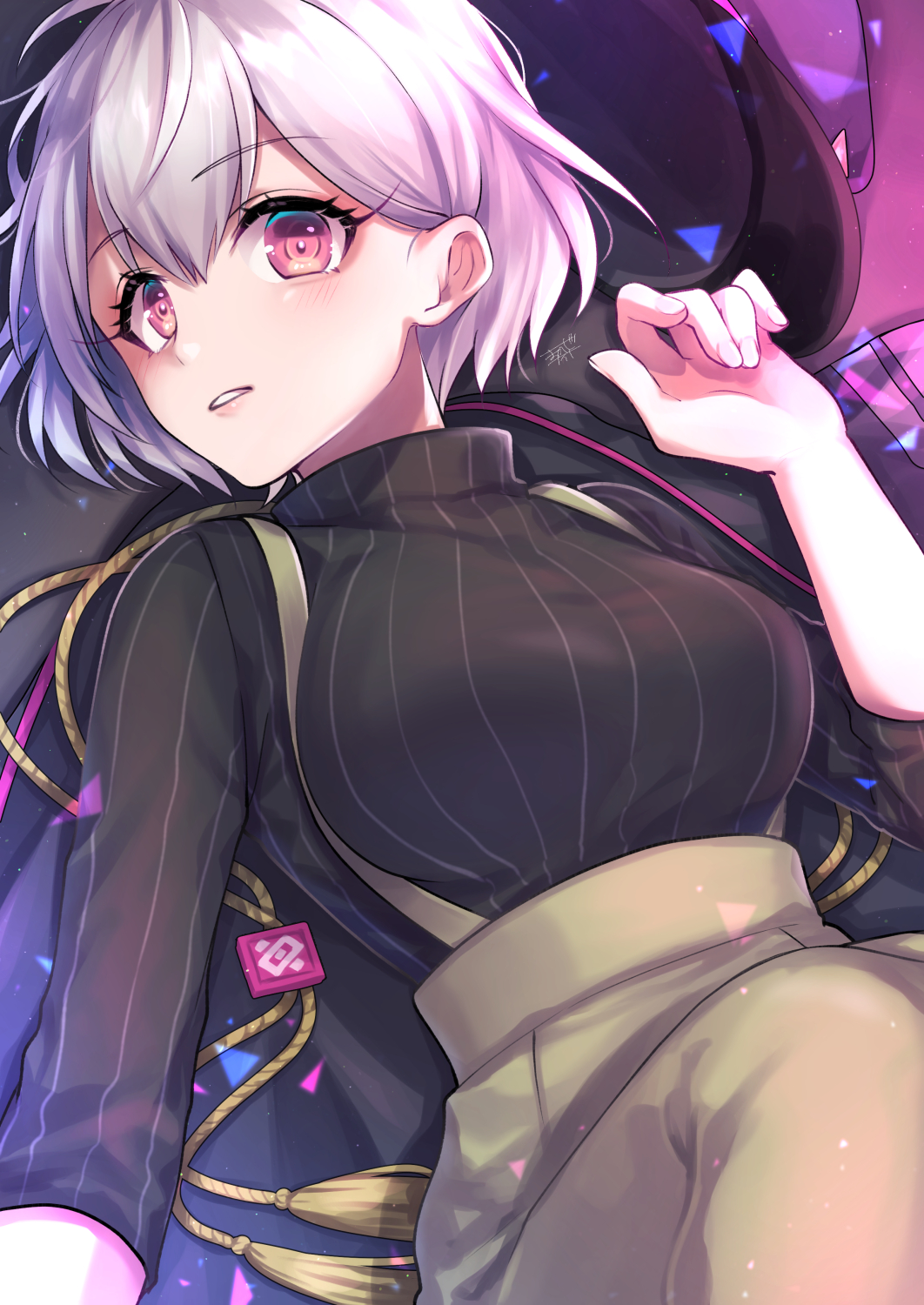 1girl, aohitsugi_nemu, breasts, chuuouku, highres, hypnosis_mic, large_breasts, purple_eyes