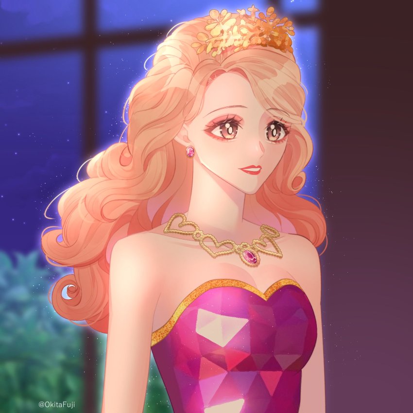 1girl, barbie:_princess_charm_school, barbie_(character), barbie_(franchise), blair_willows, blank_stare, breasts, brown_eyes