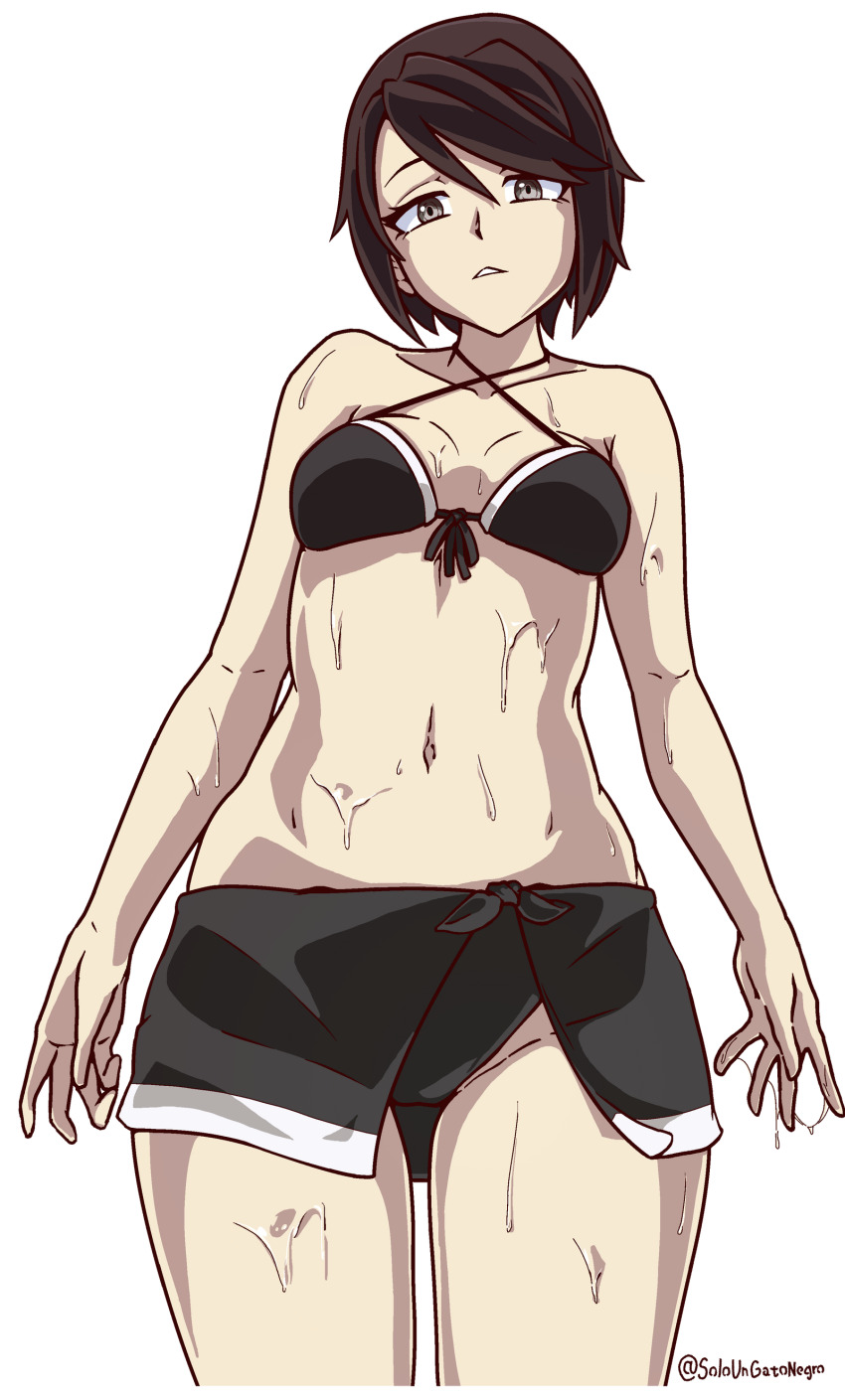 1girl, absurdres, bikini, black_eyes, black_hair, gj-bu, highres, mori_(gj-bu)