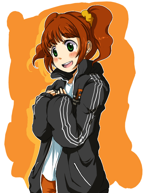 00s, 1girl, ageo, ageo_(pixiv), bad_id, bad_pixiv_id, blush, brown_hair