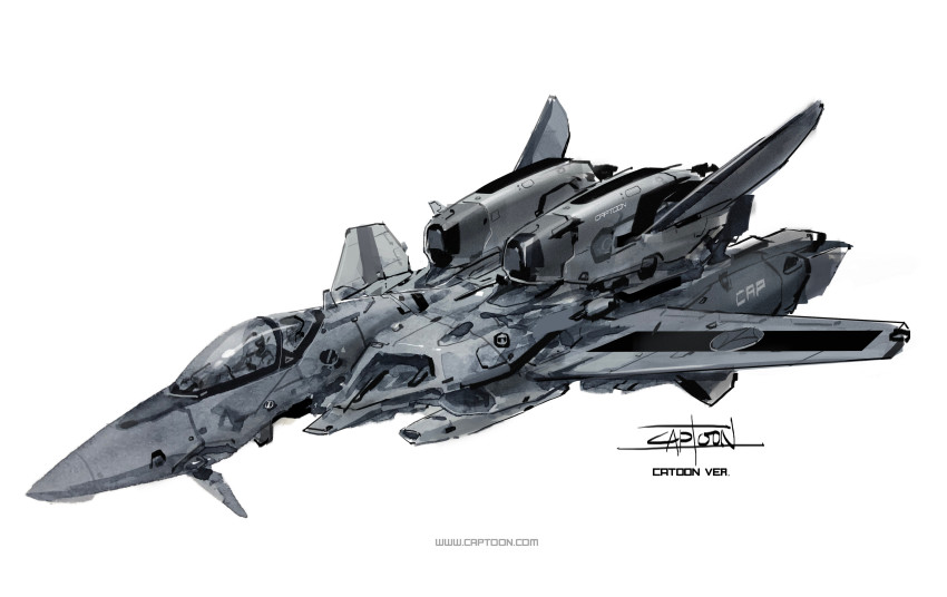 absurdres, canopy, captoon, choujikuu_yousai_macross, crossover, highres, hybrid, legioss, machinery, macross, mecha, mospeada, original, realistic, redesign, robot, robotech, roundel, science_fiction, signature, simple_background, sketch, solo, thrusters, u.n._spacy, variable_fighter, vehicle_focus, vf-1