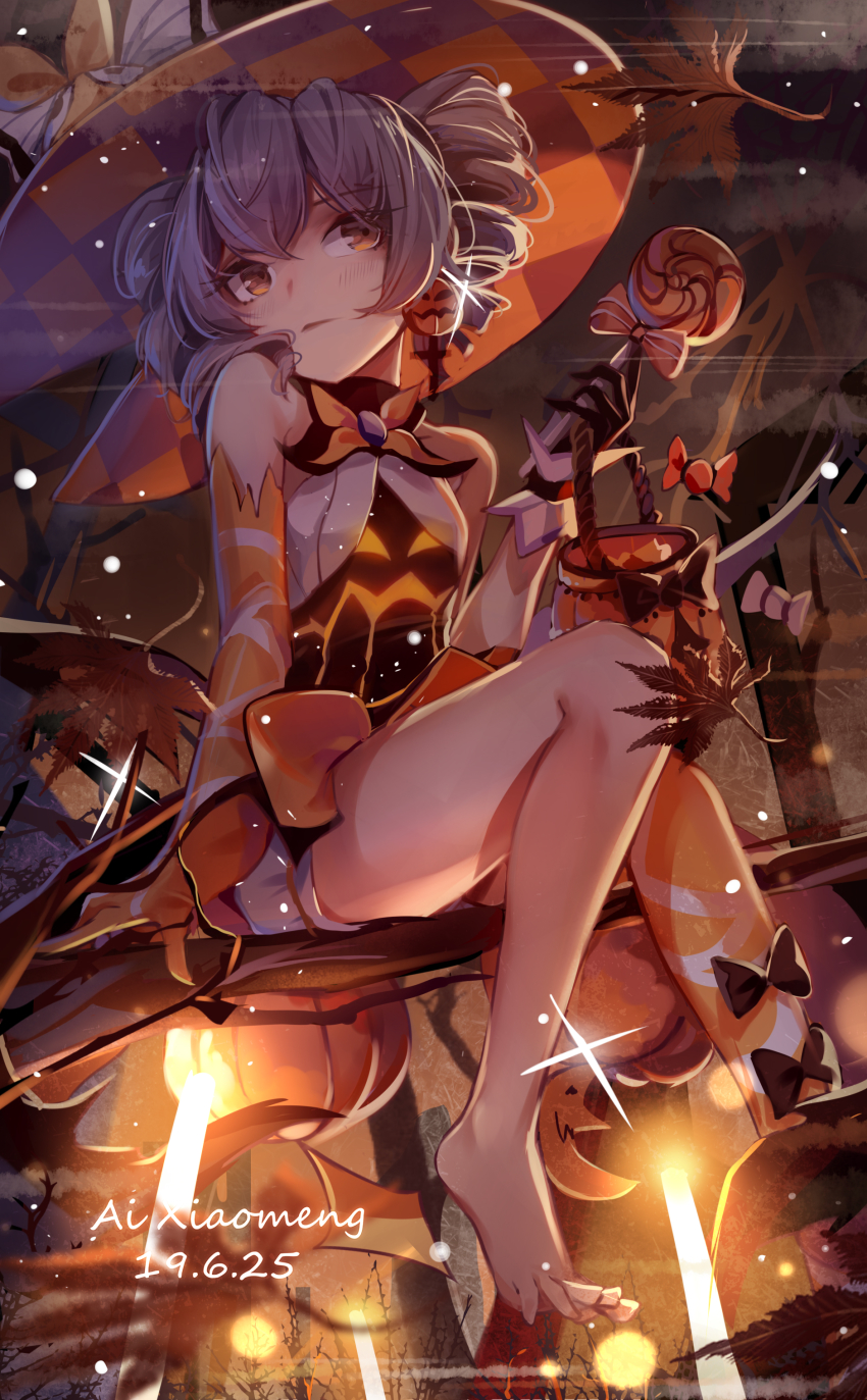 1girl, absurdres, ai_xiao_meng, barefoot, branch, bronya_zaychik, bronya_zaychik_(nightfall_witch), bronya_zaychik_(snowy_sniper)