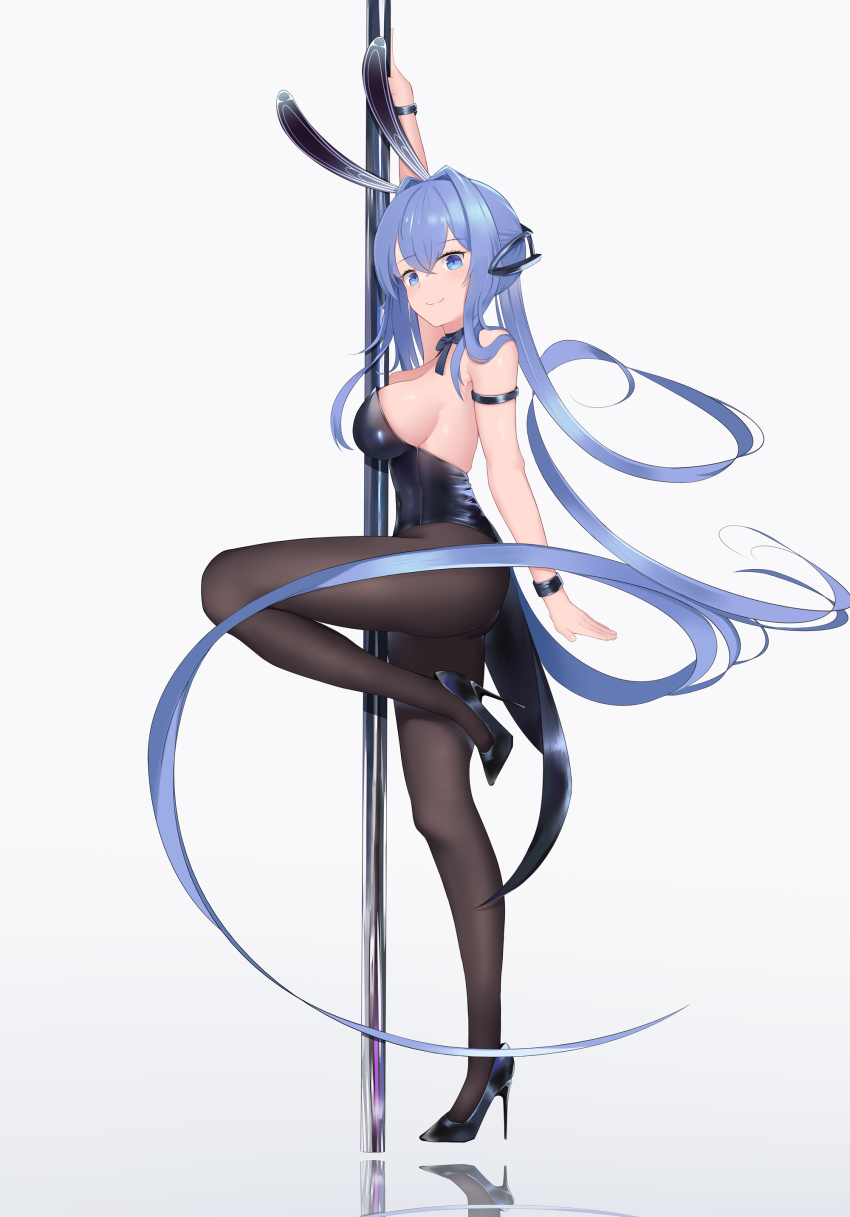 1girl, absurdres, animal_ears, ass, azur_lane, black_pantyhose, blue_eyes, blush