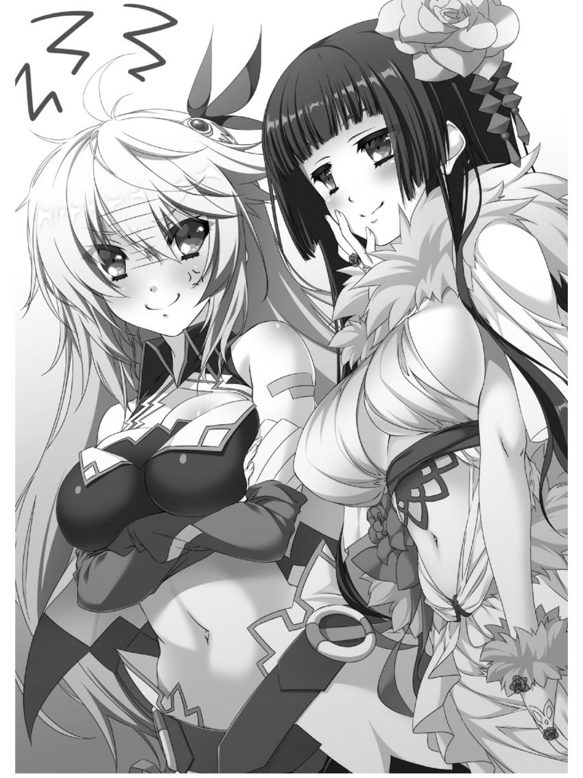 2girls, breasts, cleavage, eleonora_viltaria, highres, large_breasts, long_hair, madan_no_ou_to_vanadis