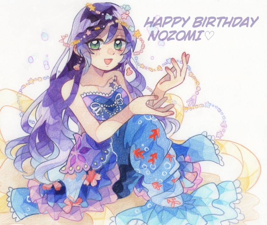 1girl, alternate_hairstyle, aqua_eyes, artist_name, artist_request, bare_shoulders, bikini, bikini_top_only