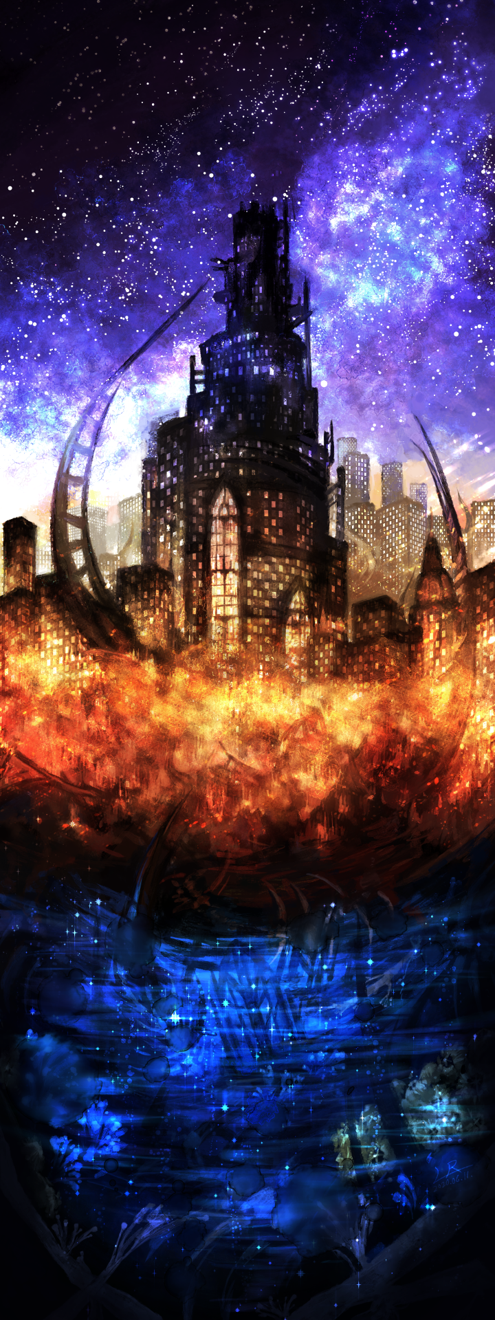 building, city, city_lights, commentary_request, dated, final_fantasy, final_fantasy_xiv, highres