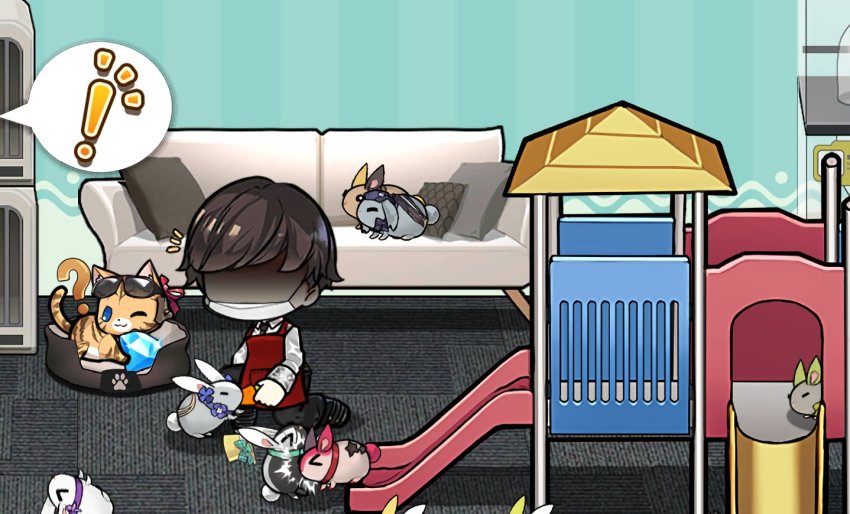 !, ?, animal_ears, animalization, apron, carrot, cat, cat_ears