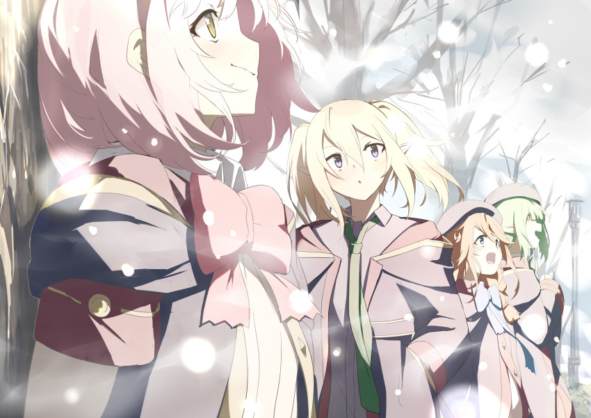 4girls, absurdres, aoi_(princess_connect!), aoi_(transfer_student)_(princess_connect!), blonde_hair, blurry, chieru_(princess_connect!), chloe_(princess_connect!)