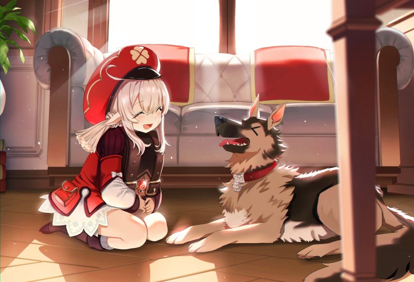 >_<, 1girl, :d, ^_^, ahoge, backpack, bag, bag_on_lap