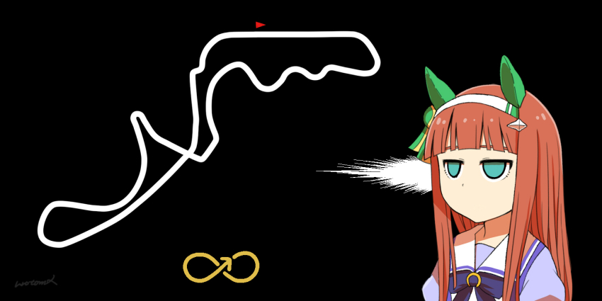 1girl, animal_ears, aqua_eyes, black_background, ear_covers, hairband, horse_ears, horse_girl