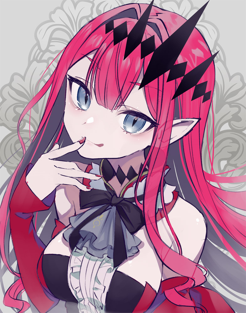 1girl, 90kyuuri, ascot, baobhan_sith_(fate), baobhan_sith_(first_ascension)_(fate), bare_shoulders, breasts, center_frills