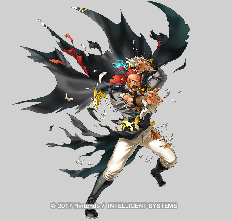 1boy, bald, cape, company_name, dark-skinned_male, dark_skin, deghinsea, deghinsea_(fire_emblem)